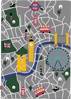 Maclaren Beidseitig benutzbare Decke London City Map-Zweiseitige, weiche, strapazierfähige und maschinenwaschbare Decke. Lässt sich leicht am Rahmen vom Buggy befestigen mit den enthalten Clips.