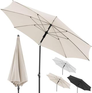 Doppler Sonnenschirm Rethink 200cm in Natur - Runder Sonnenschirm für Balkon & Terrasse - Nachhaltiger Schirm - Balkonsonnenschirm mit Handöffner - Mit Hülle - Kippbarer Gartenschirm