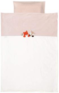 Nattou 'Fanny und Oscar' Bettwäsche-Set mit Wendemotiv 100 x 140 cm weiß/beige