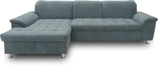 DOMO Collection Ecksofa Franzi / Couch in L-Form Sofa Polsterecke / 279 x 162 x 81 cm / Eckcouch in Stoff grau