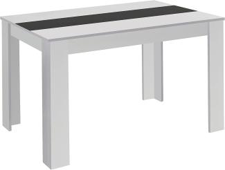 byLIVING Esstisch Nori / Moderner Küchentisch in Weiß / Einlegeplatte wendbar in schwarz oder weiß / Goßer Tisch / 160 x 90, H 75 cm