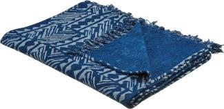 Decke Baumwolle marineblau 130 x 180 cm geometrisches Muster SHIVPURI
