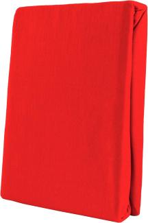 Leonado Vicent - Classic Spannbettlaken Bettlaken 100% Baumwolle Jersey Spannbetttuch in vielen Farben & Größen, Maße Spannbettlaken:200 x 200 cm - 200 x 220 cm, Farbe Spannbettlaken:Rot