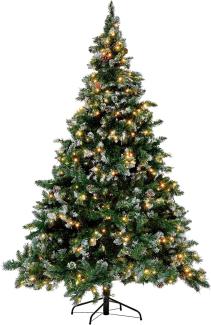 Künstlicher Weihnachtsbaum mit LED Beleuchtung Schnee bestreut 210 cm grün PALOMAR