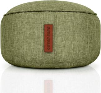 Green Bean© Sitzsack-Hocker "Home Linen" 45x25cm mit EPS-Perlen Füllung - Sitz-pouf für Sitzsäcke - Fußablage Sitzkissen Sitzhocker Grün