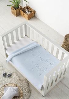 PIELSA 6655-62 | Babydecke | Babydecke für Neugeborene | Winterdecke | Babydecke Monate | Waffeldecke | Babydecke | Babydecke | Blau | Größe 80 x 110 cm