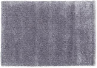 Teppich- Shaggy Hochflor Teppich ideal für alle Räume 150 x 080 cm, Silber