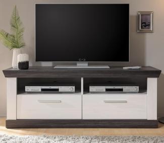 TV-Lowboard Corela in Pinie weiß und Wenge Landhaus 135 x 51 cm