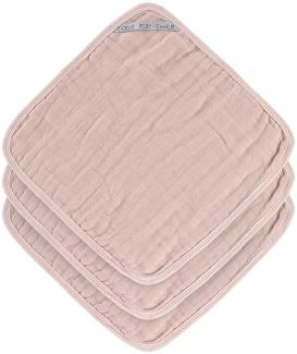 LÄSSIG Muslin Waschlappen Baumwolle 3er Set/Wash Cloth powder pink