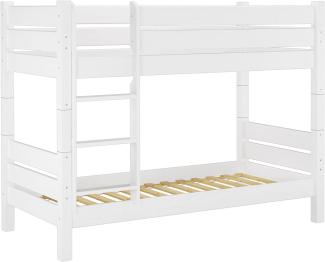 Erst-Holz Etagenbett für Erwachsene weiß 90x200, Nische 80 cm teilbar