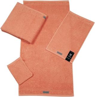 Ross Uni-Rippe Handtücher Smart | Gästetuch 30x50 cm | nektarine