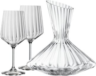 Spiegelau Dekantier Set LifeStyle 3-tlg, Dekanter mit 2 Gläsern, Kristallglas, 750 ml, 4450193