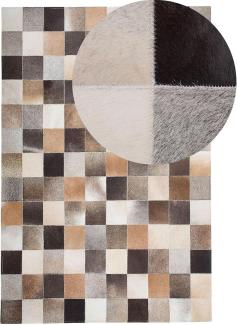 Teppich Kuhfell braun-beige-grau 200 x 300 cm Patchwork SOKE