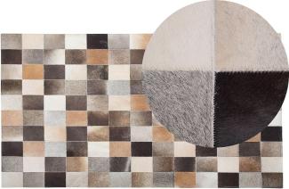 Teppich Kuhfell braun-beige-grau 200 x 300 cm Patchwork SOKE