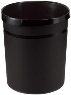 Papierkorb GRIP - 18 Liter, rund, 2 Griffmulden, extra stabil, schwarz