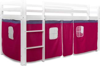 Bettumrandung Bettvorhang für Hochbett, Baumwolle Pink