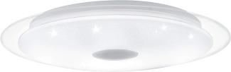 Eglo 98324 LED Deckenleuchte LANCIANO 1 mit Kristallen weiß, transparent weiß, chrom Ø56cm H:8cm