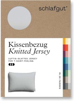 Schlafgut Knitted Jersey Bettwäsche | Kissenbezug einzeln 70x90 cm | grey-light