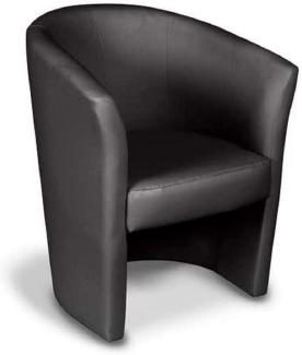 Dmora Sessel mit Kunstlederbezug, Farbe schwarz, 65 x 78 x 60 cm