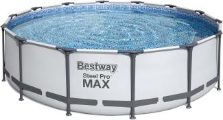 Steel Pro MAX™ Solo Pool ohne Zubehör Ø 427 x 107 cm, lichtgrau, rund
