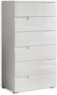 SPICE Kommode in Hochglanz Weiß - Modernes Sideboard mit viel Stauraum für Ihren Wohnbereich - 65 x 119 x 40 cm (B/H/T)