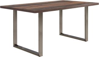 FORTE TABLES Tisch nicht ausziehbar, Holzwerkstoff, Old Wood Vintage, 160 x 74. 7 x 90 cm