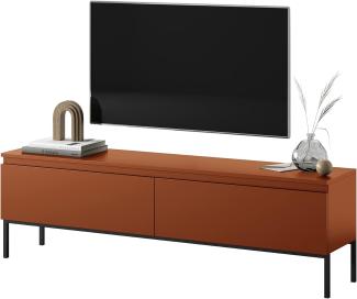 Selsey Bemmi TV-Lowboard TV-Schrank stehend, Ziegelrot mit Metallbeinen, 150 cm