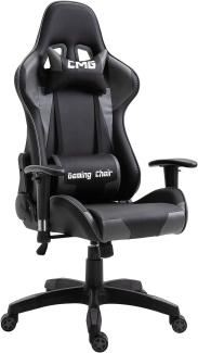 CARO-Möbel Gaming Drehstuhl in schwarz/grau Bürostuhl Racer Chefsessel Schreibtischstuhl, höhenverstellbar, Wippmechanik