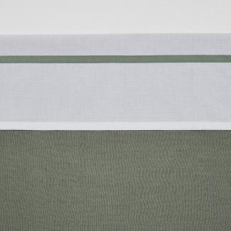 Meyco Bettlaken Weiß mit Paspel Forest Green 100 x 150 cm Grün dunkel
