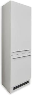 JAZZ 8 Moderner Einbauschrank für Kühlschrank in Weiß Hochglanz - Geräumiger Hochschrank Küchenschrank mit viel Stauraum - 60 x 211 x 57 cm (B/H/T)