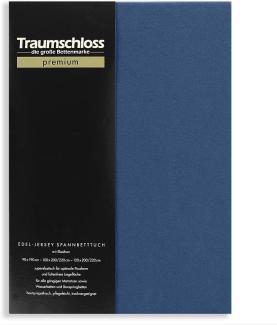 Traumschloss Premium Edel-Jersey Spannbettlaken marine 90-120x200-220