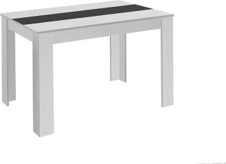 Esstisch / Küchentisch 140 cm / Esszimmertisch / Tisch in weiß / Wendeplatte in der Mitte wahlweise Schwarz oder Weiß / 140 x 80 x 75 cm (L x B x H)