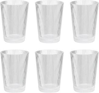 Stelton Pilastro Trinkgläser 6er Set, Wasserglas, Gläserset, Glas, Transparent, 330 ml, X-502