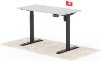 elektrisch höhenverstellbarer Schreibtisch ECO 120 x 60 cm - Gestell Schwarz, Platte Grau