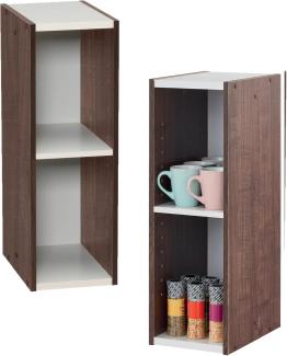 Marke Amazon– Movian, Aufbewahrungseinheit aus Holz mit 2 Ablagen/Bücherregal/Akzentschrank,Modular, Wohnzimmer, Schlafzimmer, Büro – Space Saving Shelf UB-6020 – Braun & Weiß