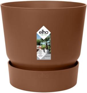 elho Greenville Rund 20 - Blumentopf für Innen und Außen - Selbstbewässerungstopf - 100% Recyceltem Plastik - Ø 19. 5 x H 18. 4 cm - Braun/Ingwer Braun