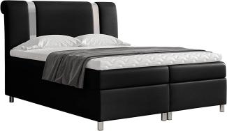 Stylefy 'Asuncion' Boxspringbett Kunstleder Madryt Schwarz 120 x 200 cm