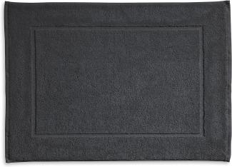 Kela Badvorleger Ladessa, 50 cm x 70 cm, 100% Baumwolle, Granitgrau, waschbar bei 60° C, für Fußbodenheizung geeignet, 23314
