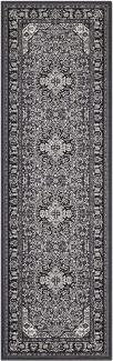 Orientalischer Kurzflor Teppich Skazar Isfahan Dunkelgrau - 80x250x0,9cm