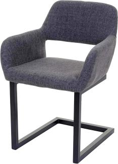 Esszimmerstuhl HWC-A50 II, Freischwinger Stuhl Küchenstuhl, Retro 50er Jahre Design ~ Stoff, grau