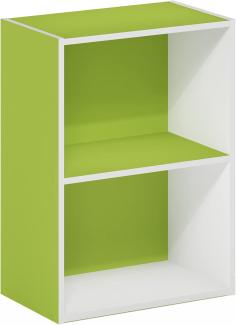 Furinno Luder Bücherregal Aufbewahrung grün/weiß