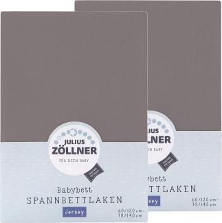 Julius Zöllner Spannbetttuch Jersey 70x140 / 60x120 Anthracite Doppelpack