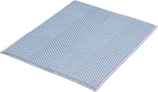 Kleine Wolke Badteppich Zigzag, 50x60 cm, Hellblau