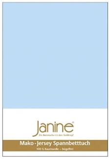 Janine Spannbetttuch 5007 Mako Jersey 140/200 bis 160/200 cm hellblau Fb. 12
