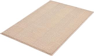 Kleine Wolke Badteppich Zigzag, 70x120 cm, Sandbeige