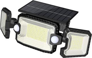 LEDYA Solarlampen für Außen mit Bewegungsmelder, 305 LED 7300 Lumen Solarleuchten, 1800mAh Solar Lampe Outdoor, IP65 Wasserdicht für Terrasse, Veranda, Garage, Hof, Straßen, 1 Stück