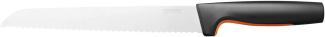 Fiskars 'Functional Form' Brotmesser mit Wellenschliff, Edelstahl schwarz, 21 cm