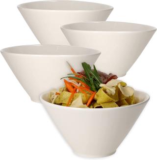 Ritzenhoff Ontario 4er Set Schale tief 700ml weiß Porzellan Ramen-Schüssel Salat