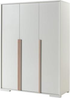 Kleiderschrank >LONDON< in Weiß/Buche - 145,6x195,2x56cm (BxHxT)