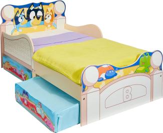 Bluey Kids Toddler Bed with Printed Storage, 70x140cn